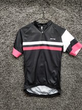 Beroy Jersey Adult Small Black and Pink Full Zip Racing Bike Cycle Striped - $27.77