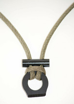 Adj. Fire Starter Necklace With Khaki Fish &amp; Fire 550 Paracord Survival Cord - £3.10 GBP