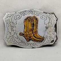 Vintage Belt Buckle Stamped Cowboy Cowgirl Horse Riding Boots Spurs Spikes - £17.57 GBP