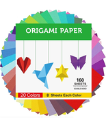 160 Sheets Origami Paper Double Sided for Arts &amp; Crafts 20 Vivid Colors ... - $195.98 MXN