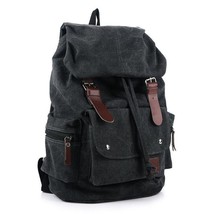 Hot Casual Men Canvas Travel Backpack Men&#39;s Vintage Student School Bag Big Lapto - £42.91 GBP