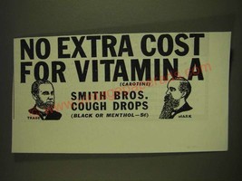 1939 Smith Bros. Cough Drops Ad - No extra cost for Vitamin A - £14.56 GBP