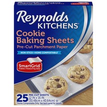 Reynolds Kitchens Cookie Baking Sheets, Pre-Cut Parchment Paper,25 Count (Pack o - $21.99