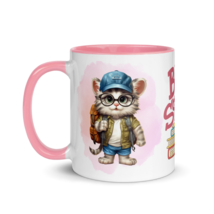 Accent Coffee Mug 11oz | Adorable Back To School Cat Wearing Backpack - £20.72 GBP