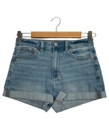 American Eagle Denim Shorts Womens 4 Blue Cuffed Light Wash Mom Short Sr... - $21.77