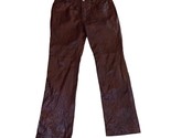 Gap Vintage Y2K Boot Cut Real Leather Pants 2000s in Brown Women&#39;s Sz 8 - $79.15