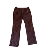Gap Vintage Y2K Boot Cut Real Leather Pants 2000s in Brown Women&#39;s Sz 8 - £62.34 GBP