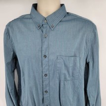 John Varvatos USA Blue Striped Long Sleeve Button Shirt Men&#39;s Size L - £18.64 GBP