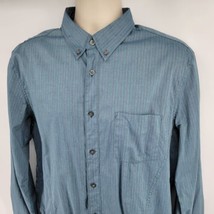 John Varvatos USA Blue Striped Long Sleeve Button Shirt Men&#39;s Size L - £18.73 GBP