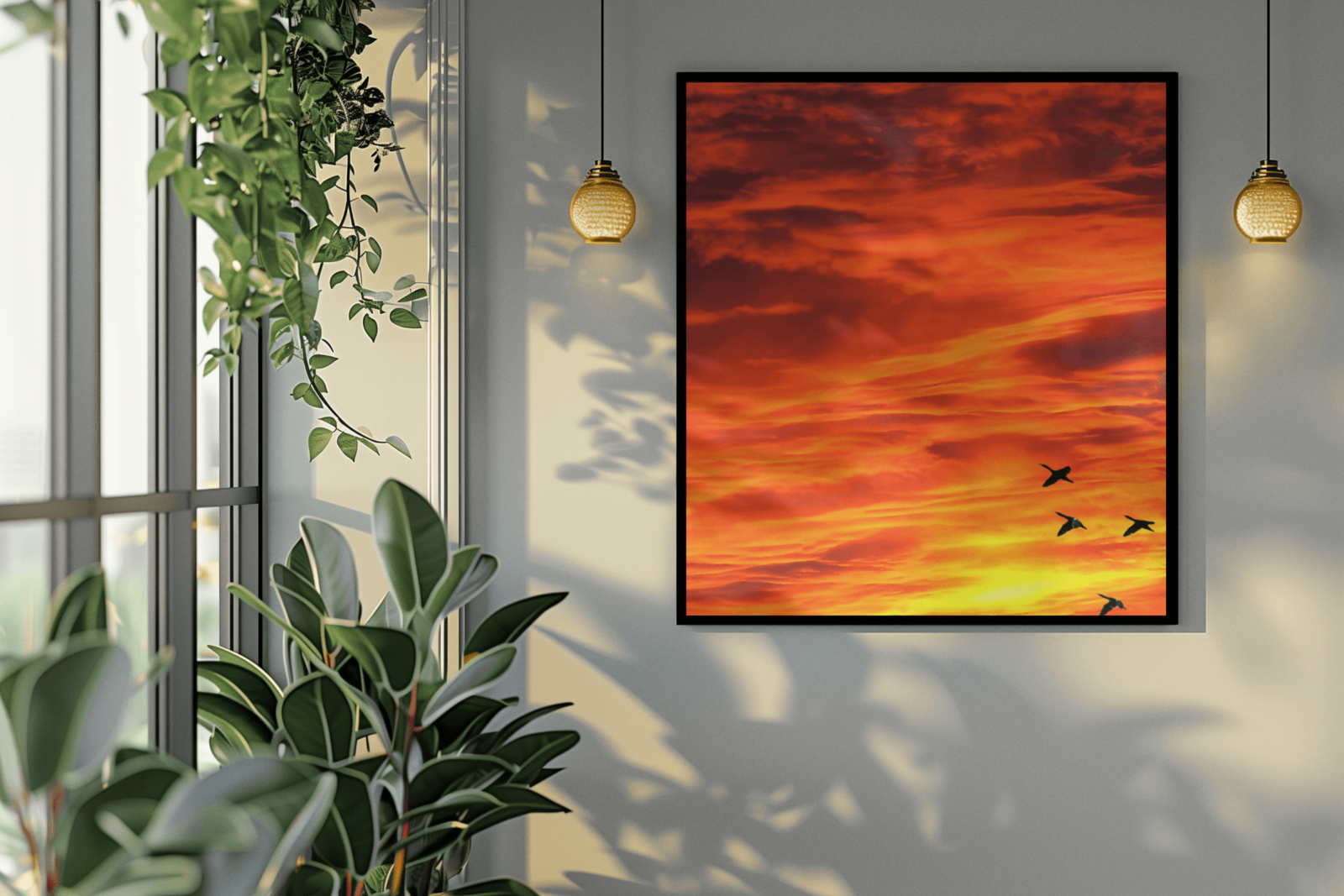 Digital file &quot;Fire Birds2&quot; to create your own feature for your living area - $3.95