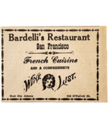1957 Bardelli&#39;s French Restaurant Advertisement San Francisco Vintage DW... - €17,16 EUR