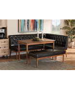 Mario Dark Brown Faux Leather Upholstered and Walnut Brown 4Pc Dining No... - $24,180.81 MXN