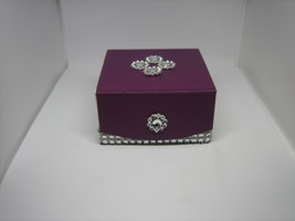 Purple Silver Bling Necklace Earring Gift Box With Pouch - £11.01 GBP