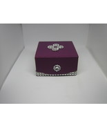 Purple Silver Bling Necklace Earring Gift Box With Pouch - £11.00 GBP