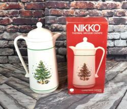 Nikko Christmas Tree Thermal Vacuum Carafe One Liter Coffee Tea Hot Drin... - $44.50