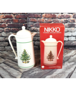 Nikko Christmas Tree Thermal Vacuum Carafe One Liter Coffee Tea Hot Drin... - £35.01 GBP