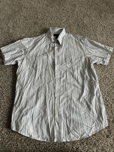 J Ferrari Button Down Shirt Men&#39;s Size Large 16 - 16 1/2 Short Sleeve St... - $14.01