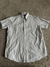 J Ferrari Button Down Shirt Men&#39;s Size Large 16 - 16 1/2 Short Sleeve St... - $14.01