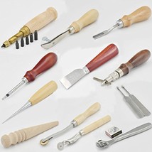 Bluemoona 13 Pcs - Leather Craft Hand Sewing Tool Kit Awl Punch Groover ... - £37.73 GBP