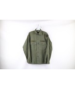 Vintage 70s Mens 14.5 33 1979 US Army OG 507 Utility Button Shirt Green USA - £59.45 GBP