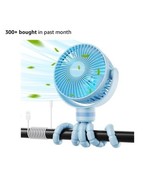 Oscillating Baby Stroller Fan, LED Night Light 4 Speeds Rechargeable 360... - $20.66 CAD