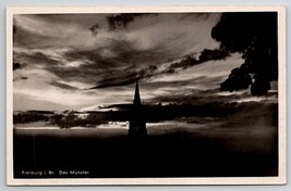 RPPC Germany Freiburg Minster Rising Into The Clouds Real Photo Postcard A43 - £7.02 GBP