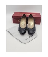 Salvatore Ferragamo Black Leather &amp; Lizard Classic Heel Pumps Sz 7 B Wom... - €51,74 EUR