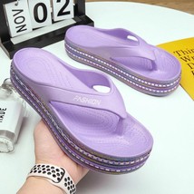 Non-slip Platform Flip Flops Women Summer Slippers Beach Slide Sandals High Heel - £21.63 GBP