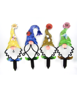 COLOR Yard Gnomes, 10&quot; Metal Cut Outs, Spring Gnomes, Garden Decor Set o... - £31.76 GBP