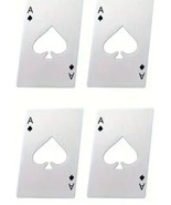 4 Pcs Stainless Steel Credit Card Size Casino Bottle Beer Opener Silver - $167.07 MXN