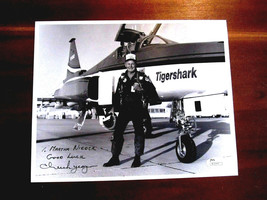 CHUCK YEAGER SPEED OF SOUND PILOT TIGERSHARK SIGNED AUTO 10 X 8 PHOTO JS... - $296.99