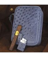 Brizard American Blue Jeans Ostrich Traveler with Lighter Made in USA  NIB - $33,186.01 MXN