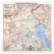 Printed Image Yellowstone National Park Bandanna 22&quot; x 22&quot; Topographical... - $11.04