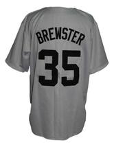 Brewster #35 Millions Movie Button Down Baseball Jersey Grey Any Size image 5