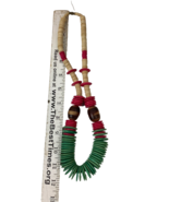 Vintage African Style Colorful Wooden Disk Necklace 24” 1970’s or 1980’s - $21.78 CAD