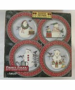Sakura Frosty Folks Set Of 4 Salad Dessert Plates Debbie Mumm - $50.48