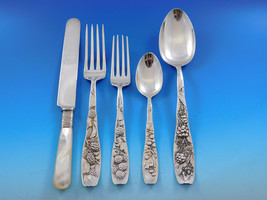 Berry by Whiting Sterling Silver Flatware Service Set 59 pieces Rare Multi-Motif - £5,414.06 GBP