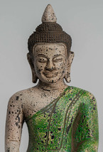 Ancien Khmer Style Se Asie Assis Bois Enlightenment Bouddha Statue - - £244.64 GBP