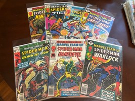 Mixed Lot Of 7 Marvel Team-Up Spider-Man Comic Books Bronze Age - £48.58 GBP