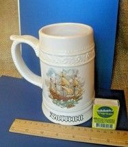 Pottery Estonia Souvenir Tallinn Timo Ceramic Beer Tankard Mug Ship pattern - $19.58