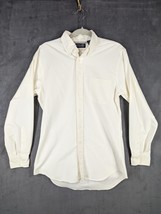 Lands End Shirt Mens M 15-33 Regular White Button Down Oxford Vtg 90s - $9.49