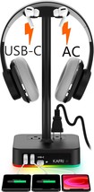 Kafri Rgb Headphone Stand With Usb A&amp;C Charger Desk Gaming Headset Holder Hanger - $36.99