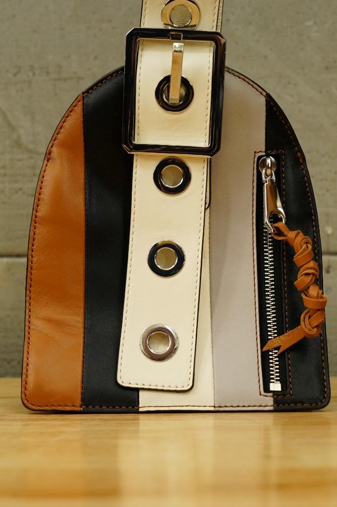 Primary image for Rebecca Minkoff Designer Hook Up Museum Wristlet Purse Leather 4 Color Striped
