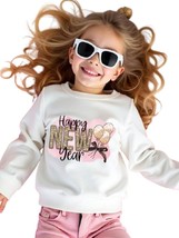 Young Girls Casual New Year Slogan Imitation Sequin Balloon Bow Pattern Printing - $29.69