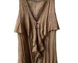 RD Styles Womens Brown Kerchief  Size M Sleeveless Sexy Top Blouse - £18.21 GBP
