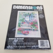 Dimensions No Count Cross Stitch Garden Retreat Kit Dawna Barton 6613 5&quot; x 7&quot; - £7.79 GBP