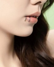 Faux lip rings - non piercing lip rings - false double lip bars - £5.91 GBP