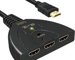 Hdmi Switch, 4K Hdmi Splitter 3 In 1 Out, 3-Port Hdmi Switcher Selector ... - $27.99