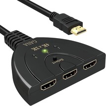 Hdmi Switch, 4K Hdmi Splitter 3 In 1 Out, 3-Port Hdmi Switcher Selector ... - $27.99