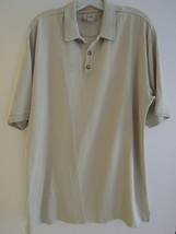 Mens Shirt Size L Tommy Bahama Silk Blend Beige S/S Casual Polo Shirt $80 Value - £11.29 GBP
